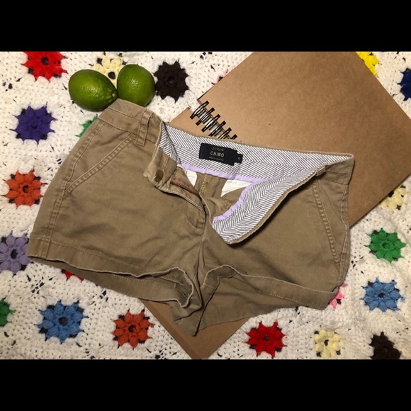 J. Crew Chino short shorts, tan, size 0 - Picture 1 of 3
